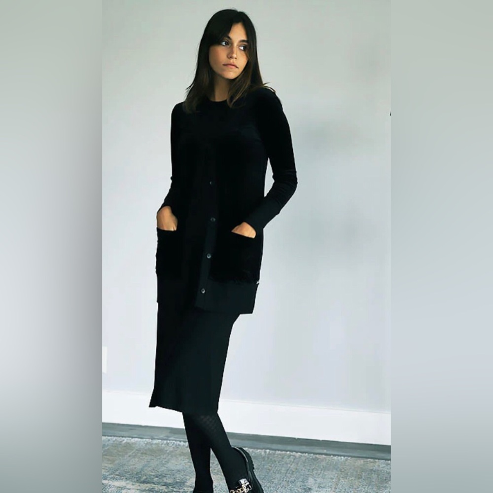 Double Jinx Long Velvet Cardigan multiple sizes